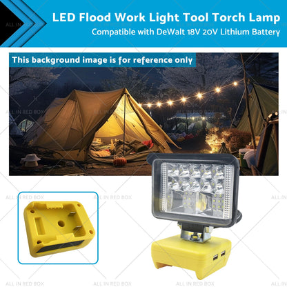 LED Flood Work Light for DeWalt 20V 18V Lithium Battery