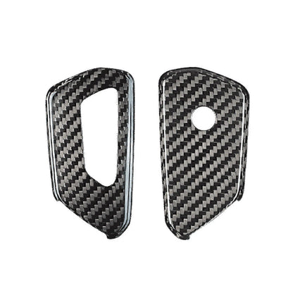 Black Carbon Fiber Remote Key Cover Case for VW Golf MK8 (2020-2021)