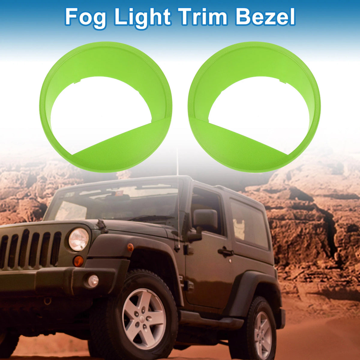 2 x Headlight Trim Bezels for Jeep Wrangler JK (2011-2018)
