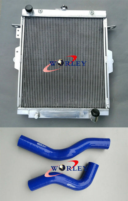 Alloy Radiator + Blue Hose for Toyota Landcruiser HDJ78 HDJ79 HZJ78 HZJ79 (1HZ)