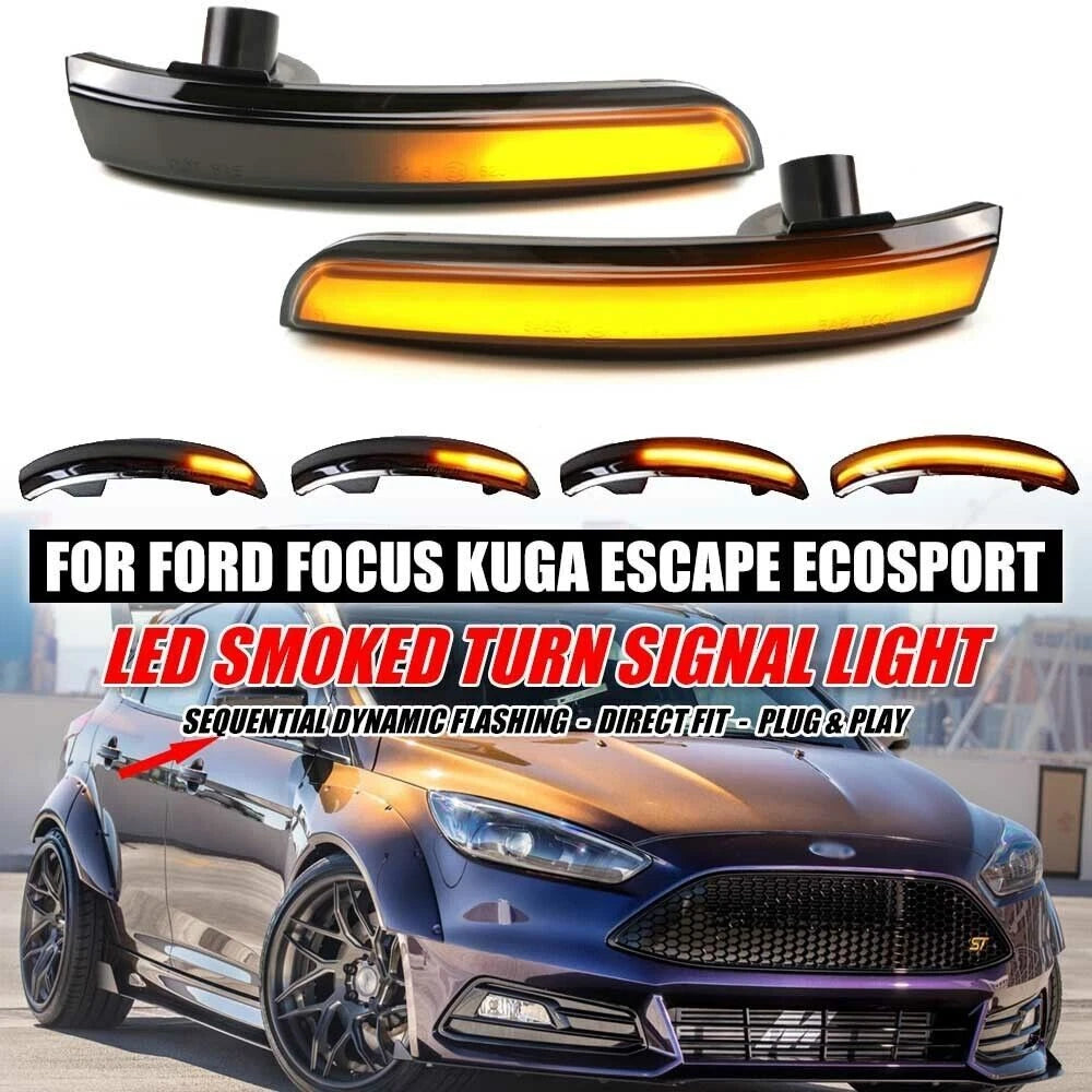 Dynamic Turn Signal Side Mirror Blinker Lamp for Ford Focus (2012–2018)