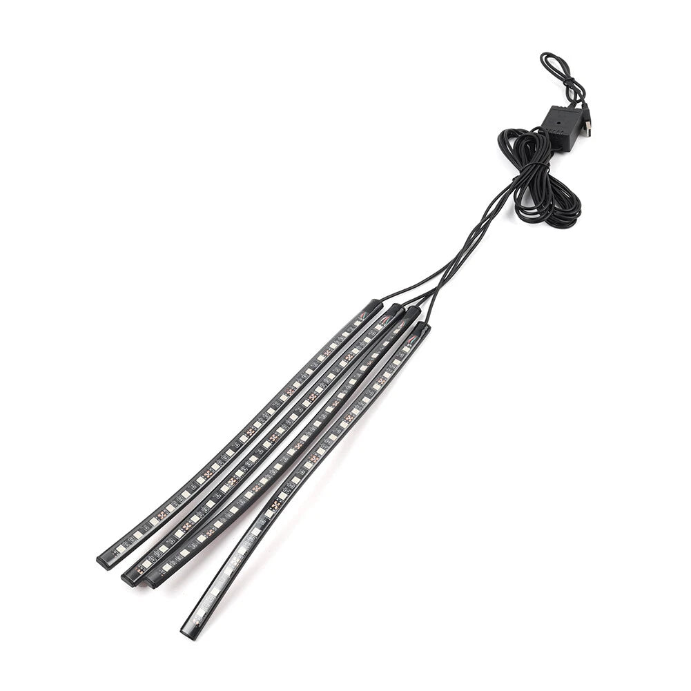 72 LED RGB Remote Control Decorative Foot Lamp for Car (No specific years)
