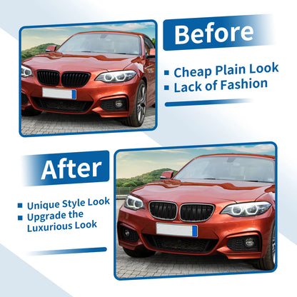 Front Upper Bumper Grille for BMW 2 Series F22 Chrome Silver Tone (2014-2021)