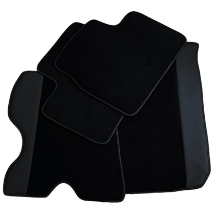 AutoWin Black Floor Mats for Ferrari FF (2011-2016) with Leather