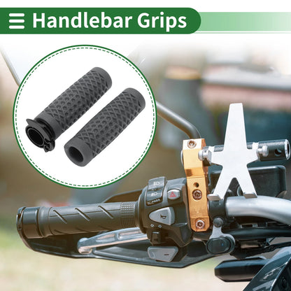 7/8" 22mm Hand Grips Cover Kit TPU Dark Gray for Motorcycle