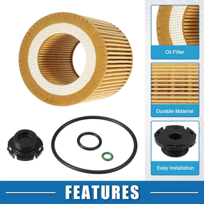 Engine Oil Filter Set with O Ring for BMW 325i (2006-2013)