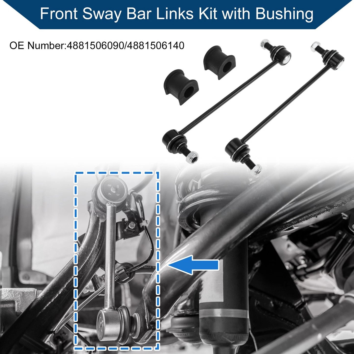 Front Stabilizer Bar Links with 2 x Bushings for Toyota Camry (2007-2011)
