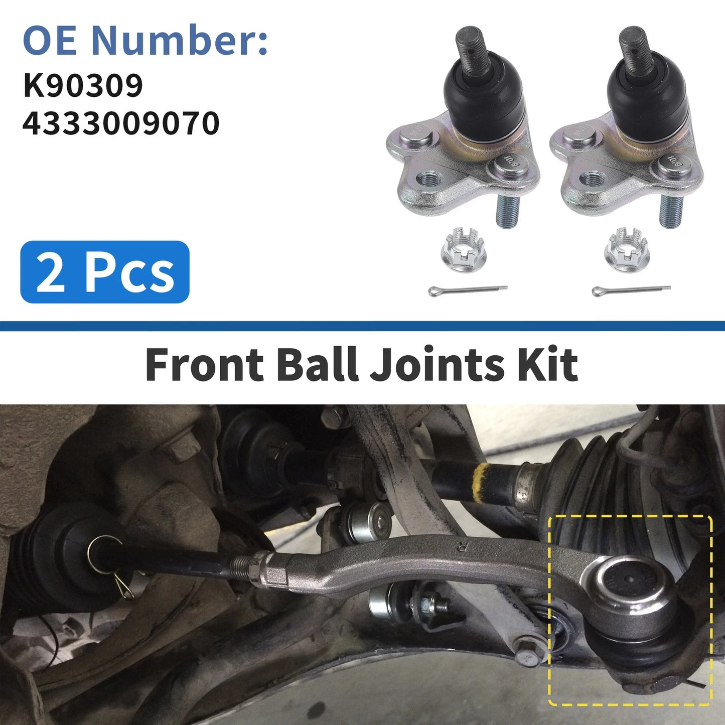 2 x Front Lower Ball Joints for Toyota Corolla (1996-2002)
