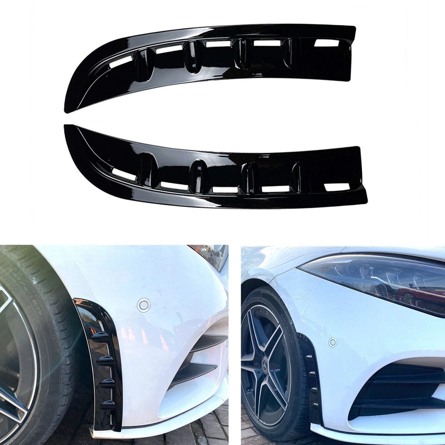 Gloss Black Front Air Vent Trim for Benz CLS260 C257 (2018-2022)