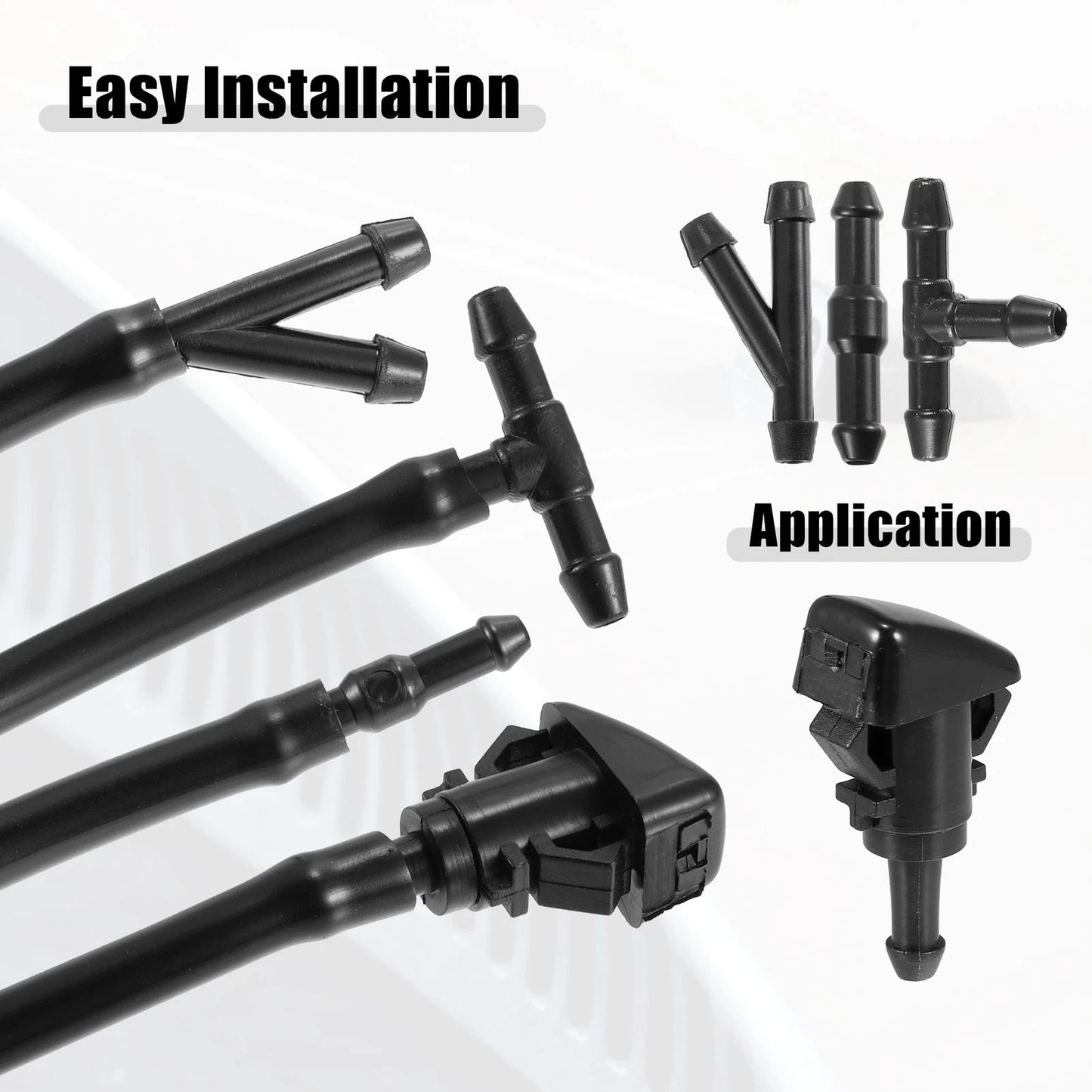 Front Windshield Washer Nozzle Kit for Dodge RAM with 2M Hose (2010-2023)