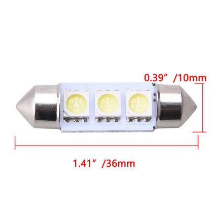 12 x 5050 36mm SMD Car Interior Dome LED Light Bulbs for Universal ()