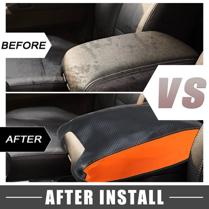 Car Center Console Armrest Cover for Jeep Wrangler JK (2011-2017) Black Orange