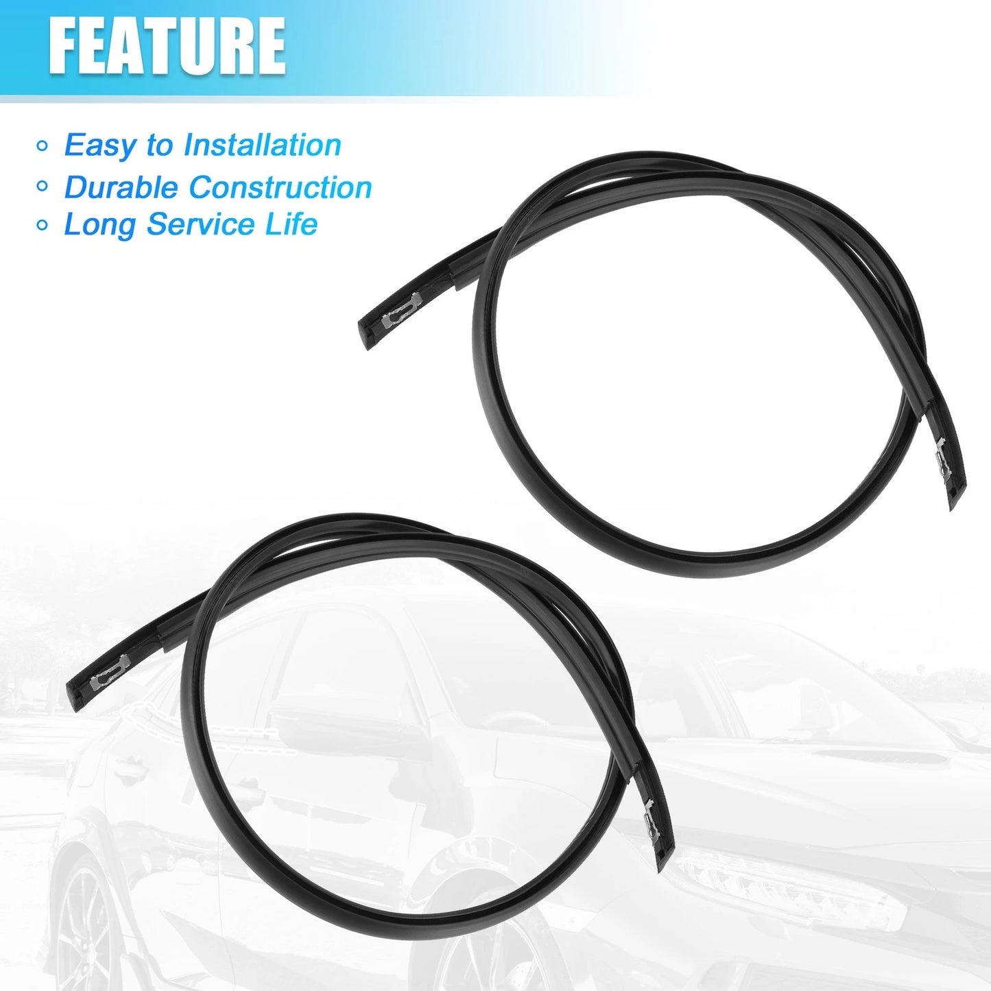 2 x Car Sealing Strips for Honda Civic (2012-2015)