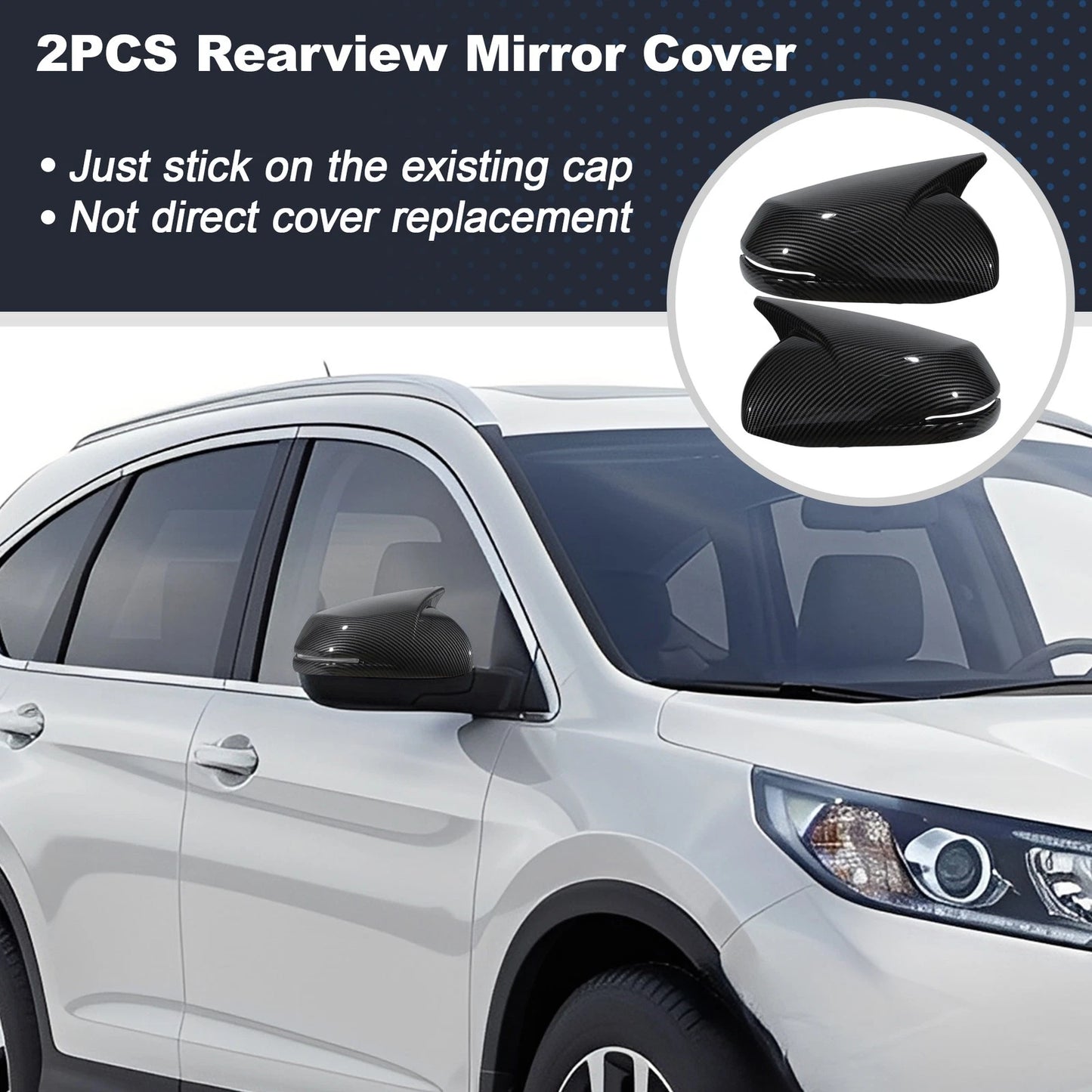 Left Right Ox Horn Rear View Mirror Covers for Honda CR-V (2017-2022)