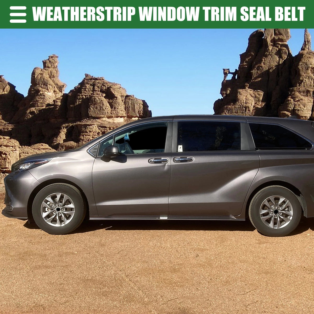Front Left Door Window Belt Weatherstrip for Toyota Sienna (2011–2020)