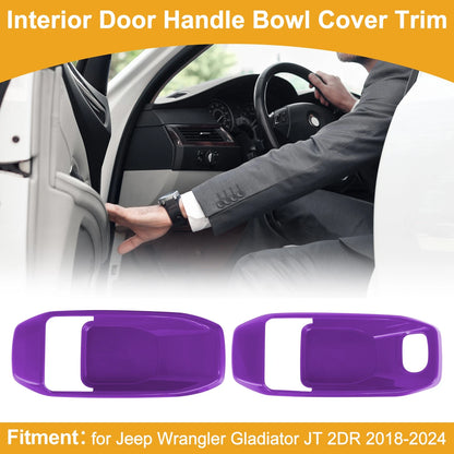 Purple Interior Door Handle Bowl Cover Trim for Jeep Wrangler Gladiator JT