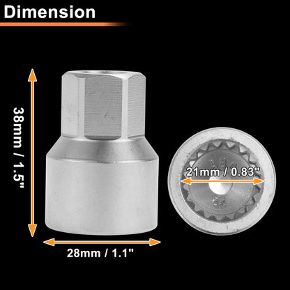 ABC54/18Pt Wheel Lock Lug Nut for VW Touareg Locking Nut Key Socket Tool