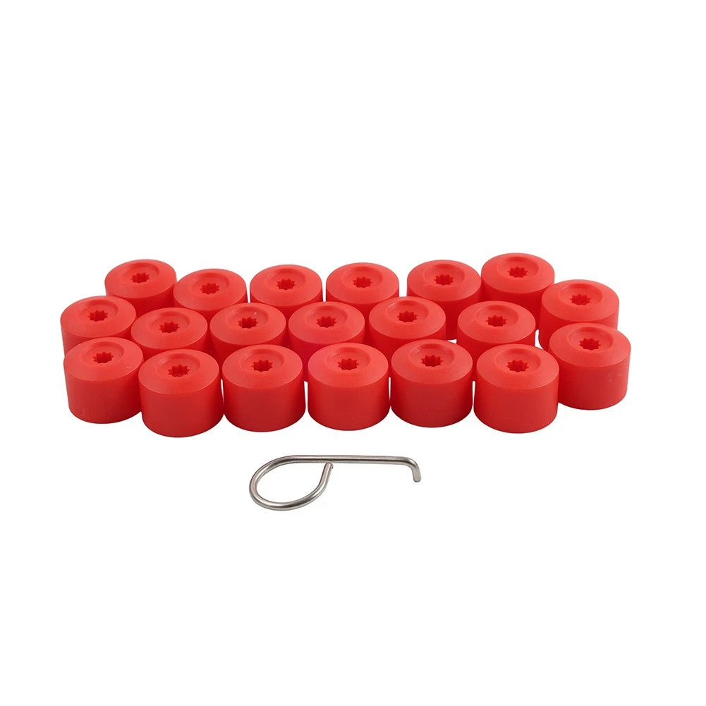 17mm Red Wheel Lug Nut Bolt Cover Caps  for Volkswagen Golf, Passat, Beetle