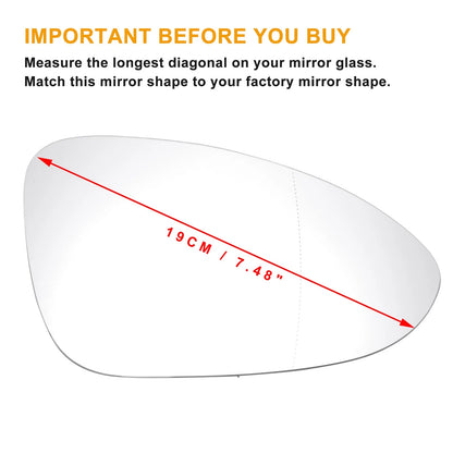 Right Side Mirror Glass w/ Back Heated for Porsche Panamera (2016 - 2020)