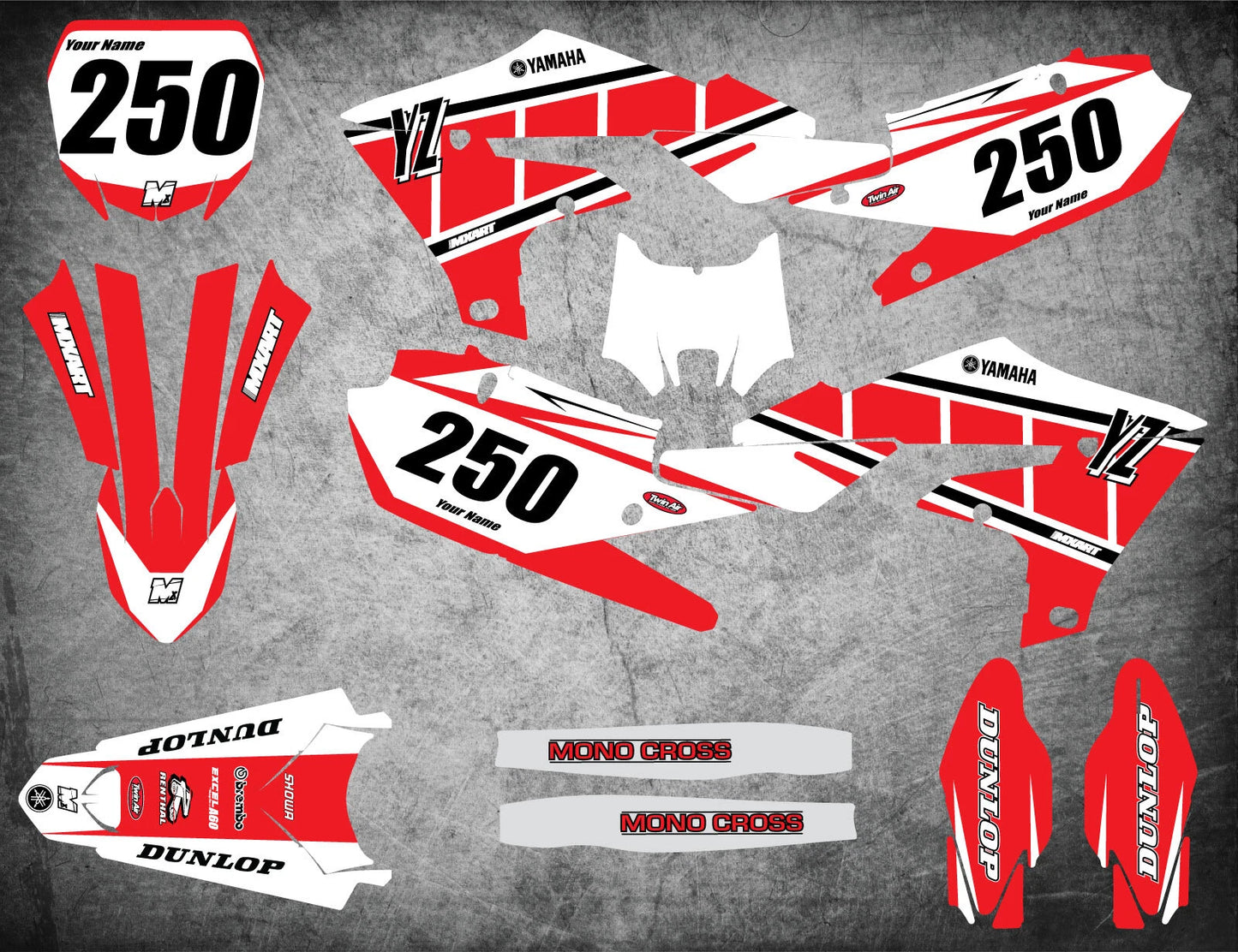 Yamaha YZF 450 YZ 450F Retro Graphics Kit (2018-2021)