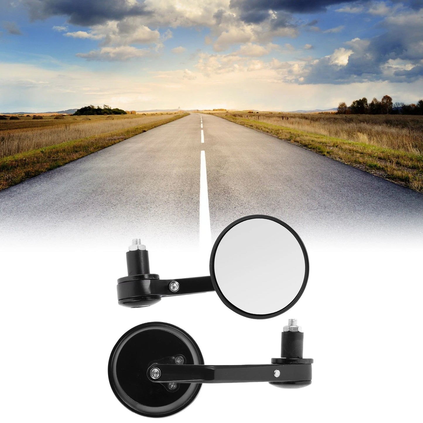 M8 / 1 Set / Rear View Mirrors Handlebar Mirror Black Aluminum for Motorcycle