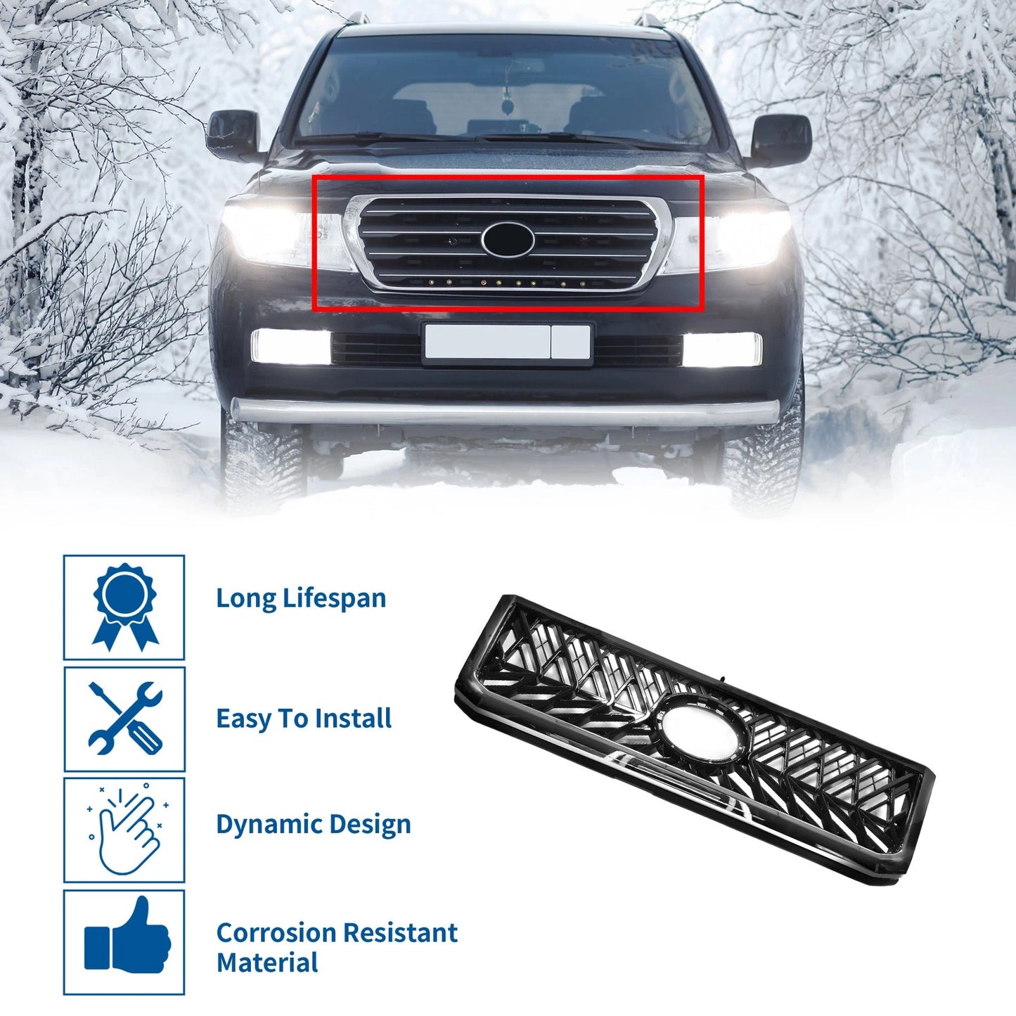 Upper Hood Bumper Grille for Toyota Land Cruiser FJ79 (2007-2012)