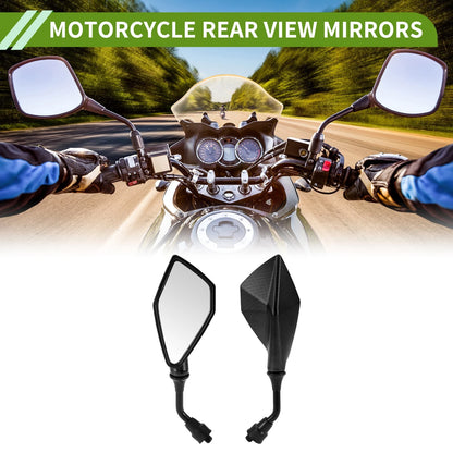 M10 Rear View Mirrors Polygonal Shape Black Iron Plastic 1 Set for Motorcycle
