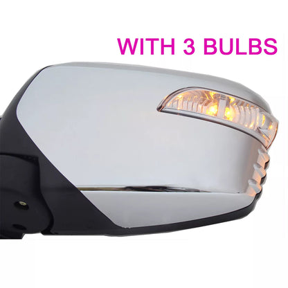 Chrome LED Electric Wing Mirrors for Mitsubishi L200 Triton Warrior 2006-2016