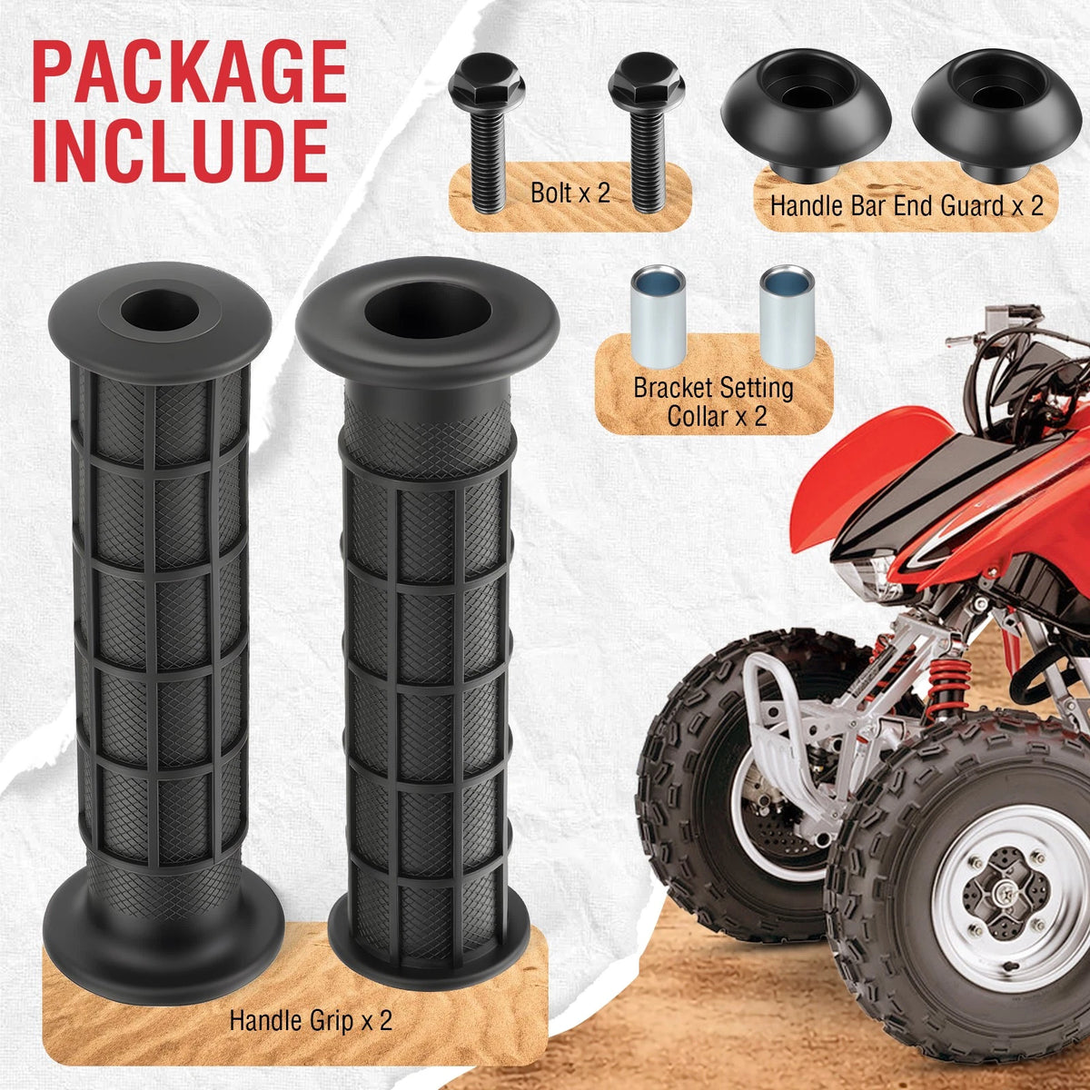 Handle Grips & End Guard for Honda Rincon 650/680 TRX650/TRX680 2003-2007