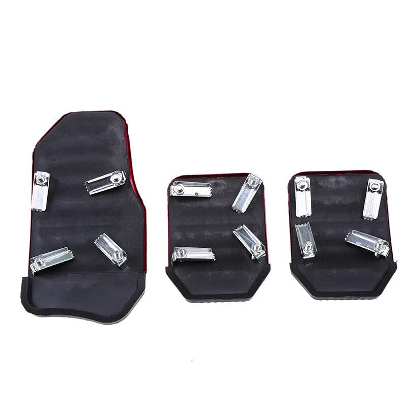 Red Non-Slip Gas Brake Foot Pedal Pad Cover for Car Accessories (3 x Pieces)