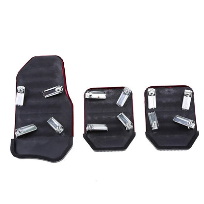 Red Non-Slip Gas Brake Foot Pedal Pad Cover for Car Accessories (3 x Pieces)