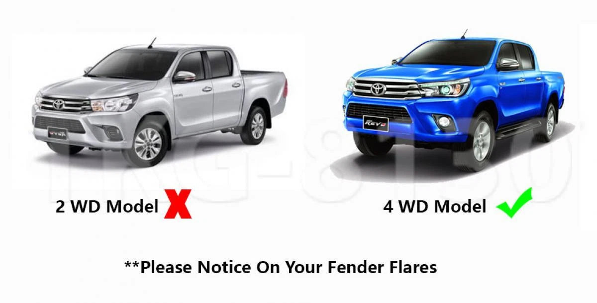 Mud Flaps for Toyota Hilux Revo (2015-2017) 4WD Front & Rear (2 x)