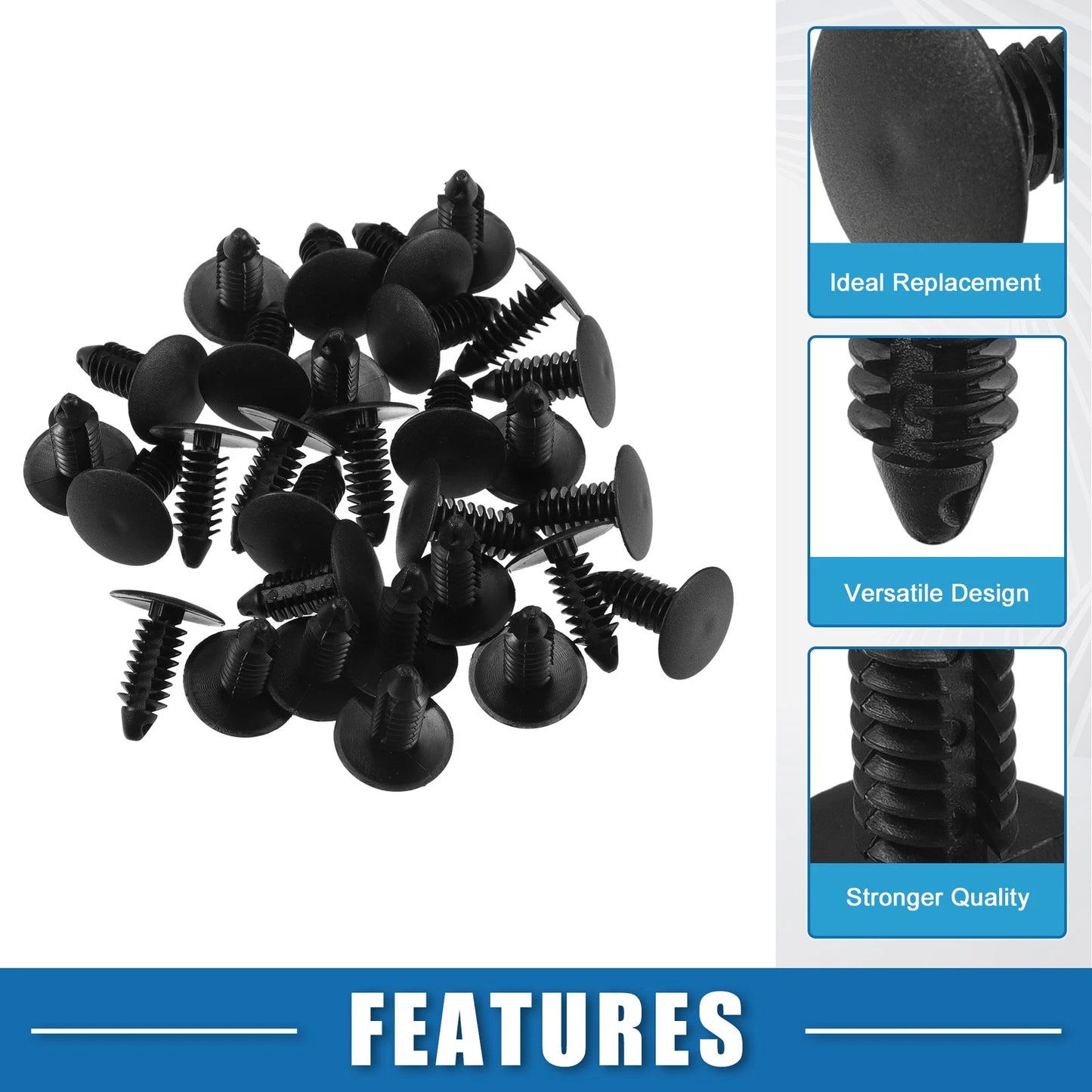 30 Pcs Bumper Clips for Jeep Ram - Automotive Plastic Fasteners