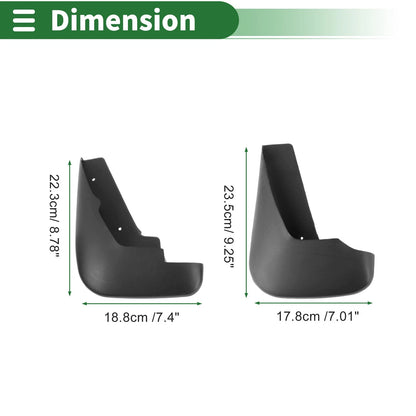 Mud Flaps Splash Guards for Ford Mondeo 2.0 (2003-2007) with Mount Accessories