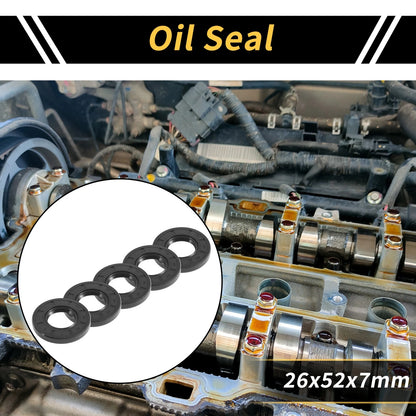 Oil Seal 26x52x7mm 5 Pcs NBR Rubber Seal Ring Rotary Shaft for Make Model