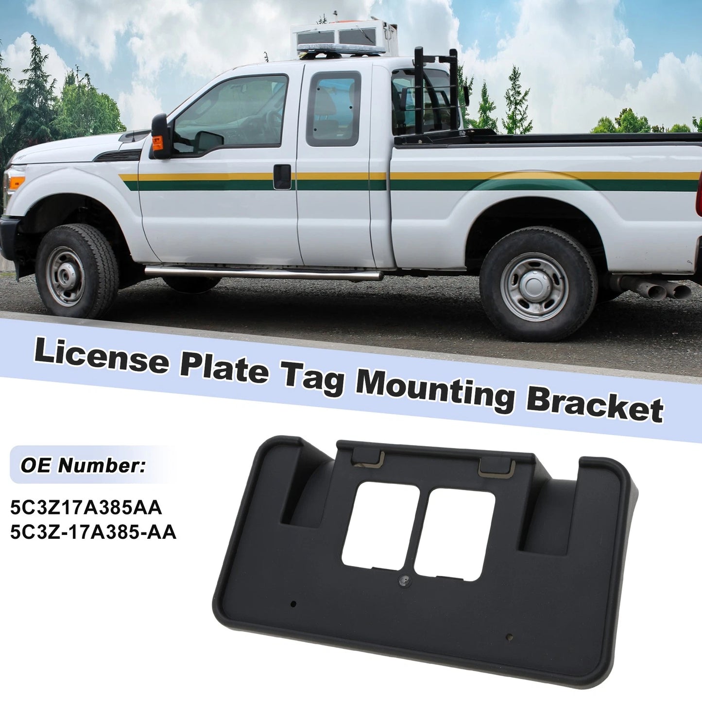 Front License Plate Mounting Bracket for Ford Super Duty F250 F350 F450 (2005-2007)