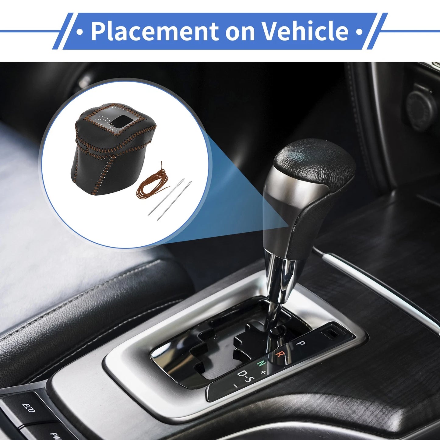 Nissan Rogue Gear Shift Knob Cover 2021-2024 Black Brown Faux Leather