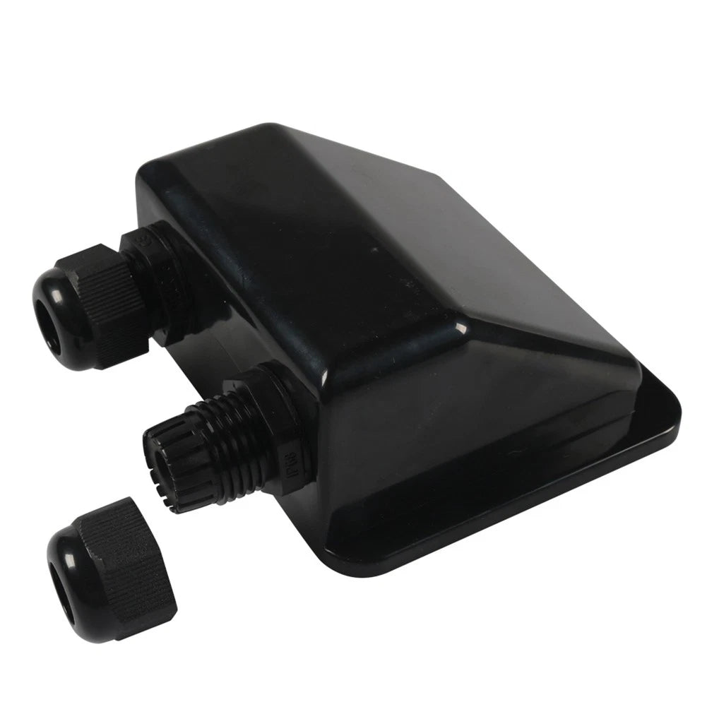 Black Double Wire Cable Entry Gland Box for Solar Panel RV Caravan