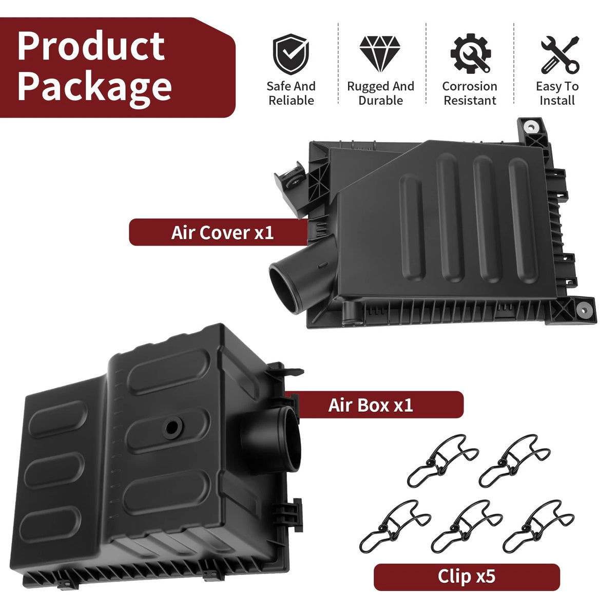 Airbox Lid Air Cover W Clip for Polaris Ranger