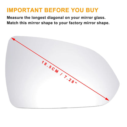 Right Side White Mirror Glass for Hyundai Accent (2018-2020)