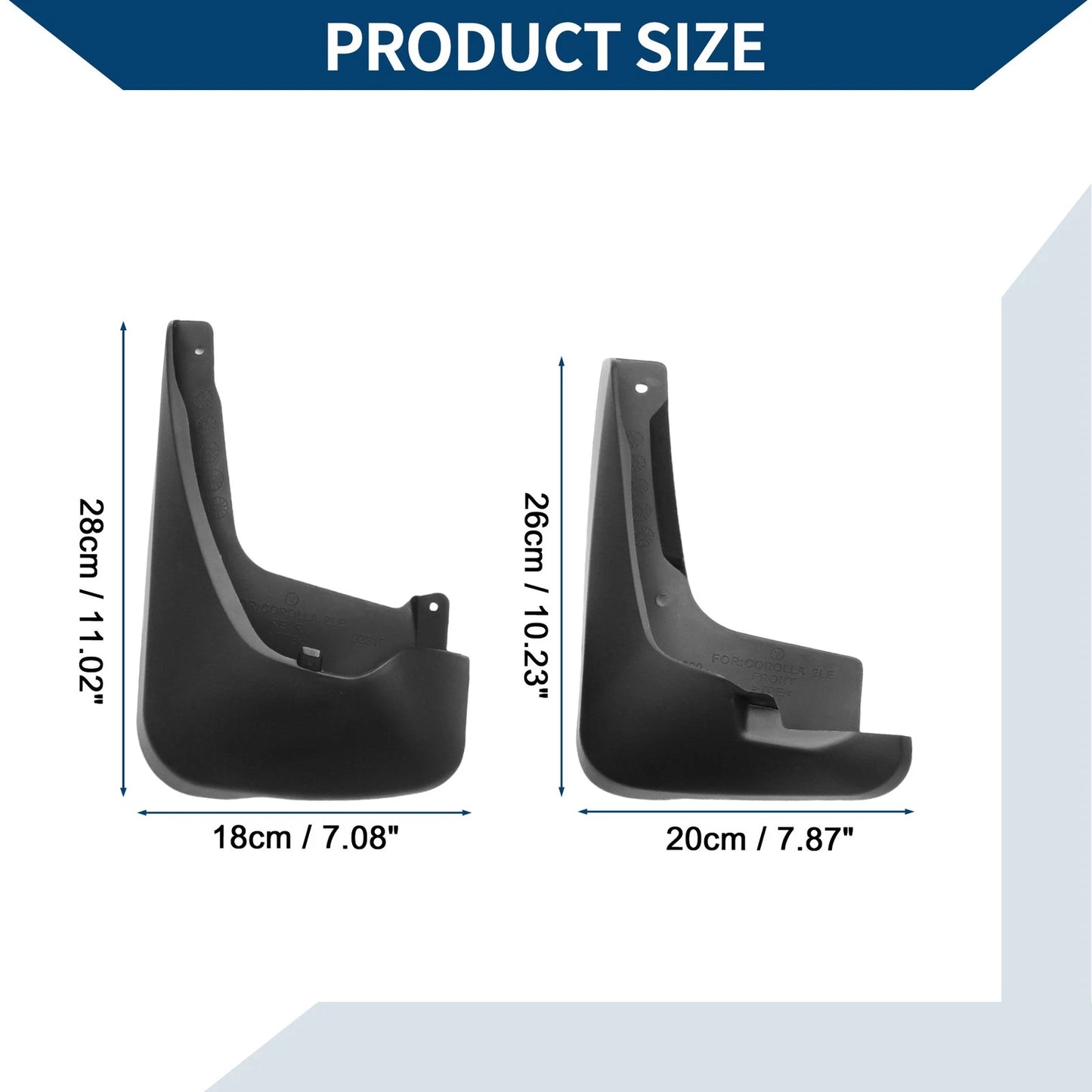 Mud Flaps Splash Guards Set for Toyota Corolla LE (2003-2006)