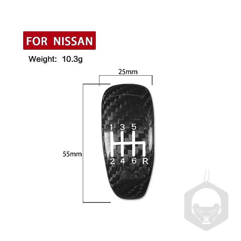 Real Carbon Fiber Gear Shift Head Knob Cover Trim for NISSAN 370z 2009-2018