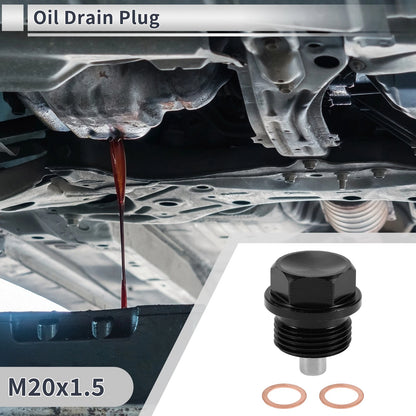 1 Set M20x1.5 Engine Oil Drain Plug with Gasket for Car Motorcycle Boat