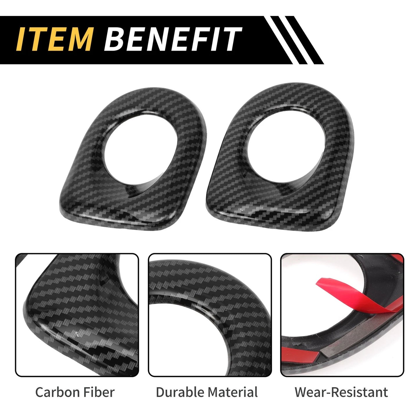 Carbon Fiber Rear Door Handle Speaker Cover Set for Toyota Tundra (2014-2021)