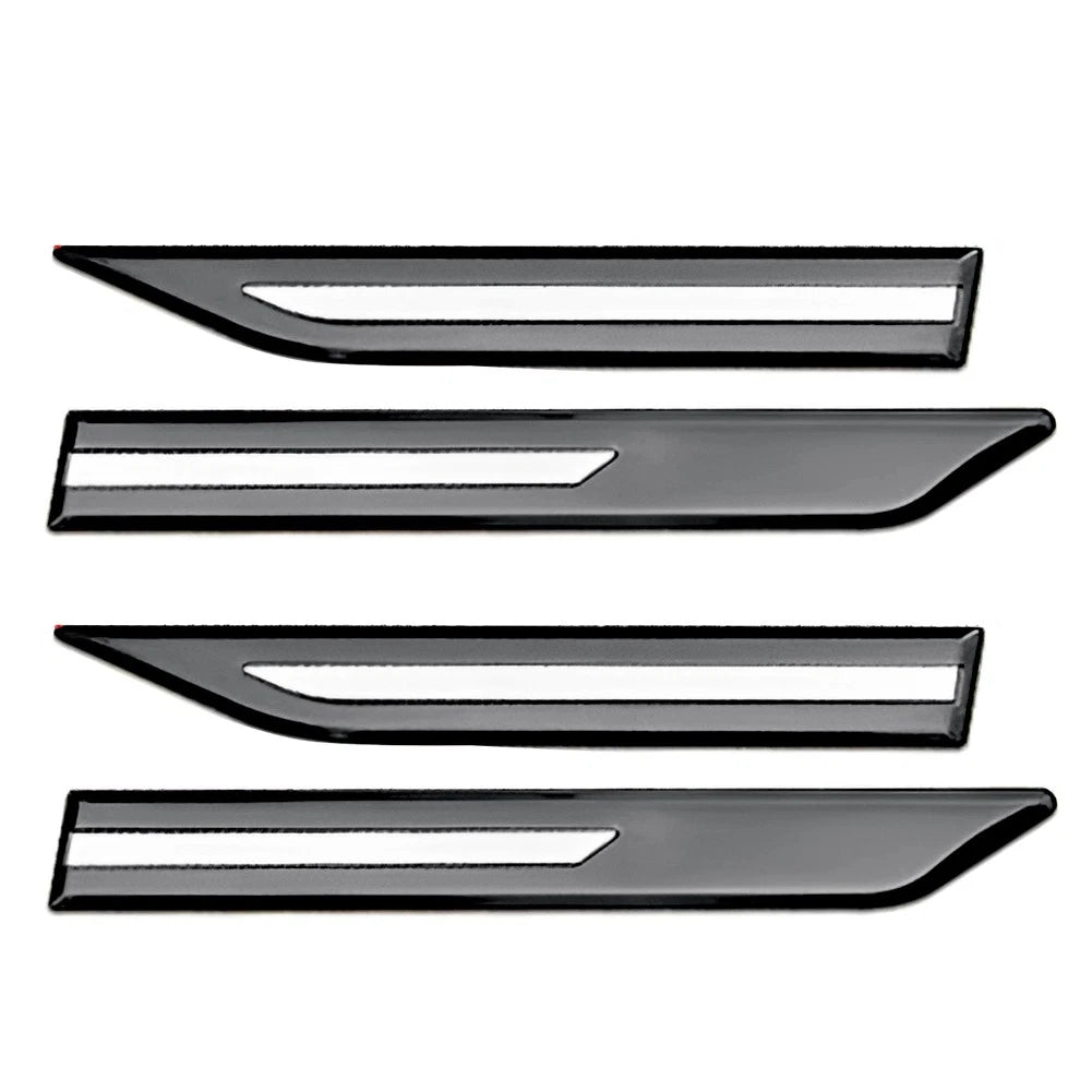 4 x Stainless Steel Car Side Door Fender Sticker Trim