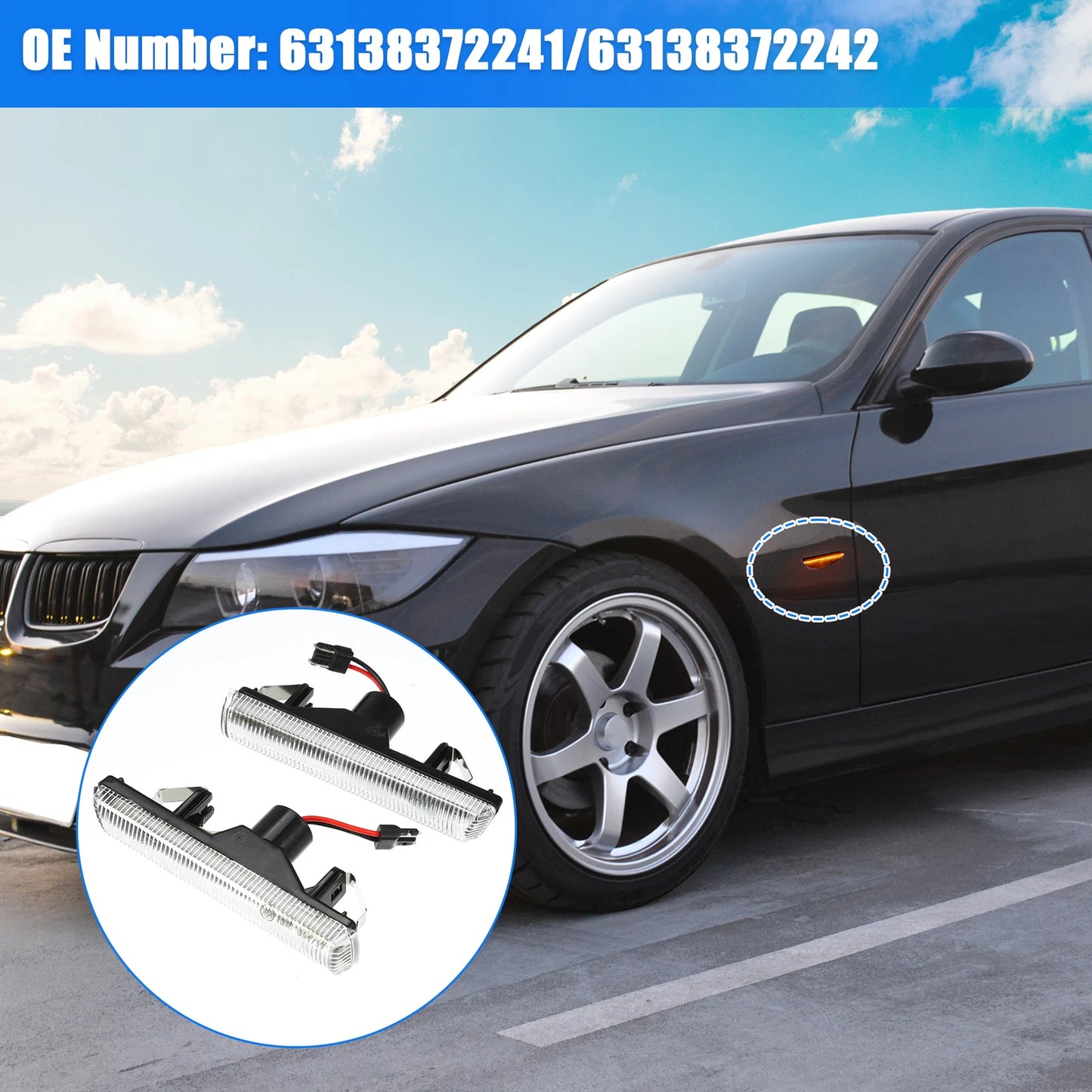 Clear LED Side Marker Lights for BMW E36 (1992-1999)