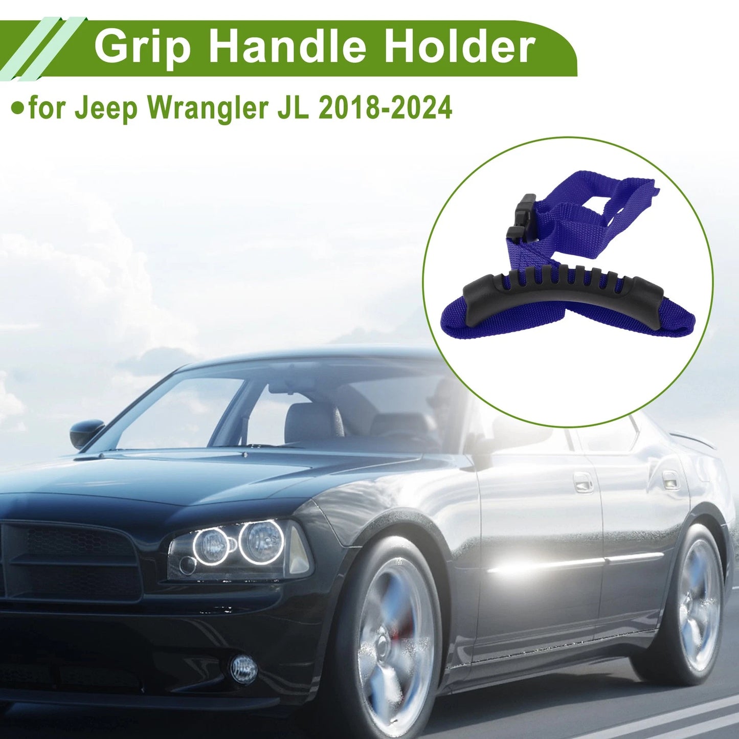 Blue Roll Bar Grab Handles for Jeep Wrangler JL (2018-2024)