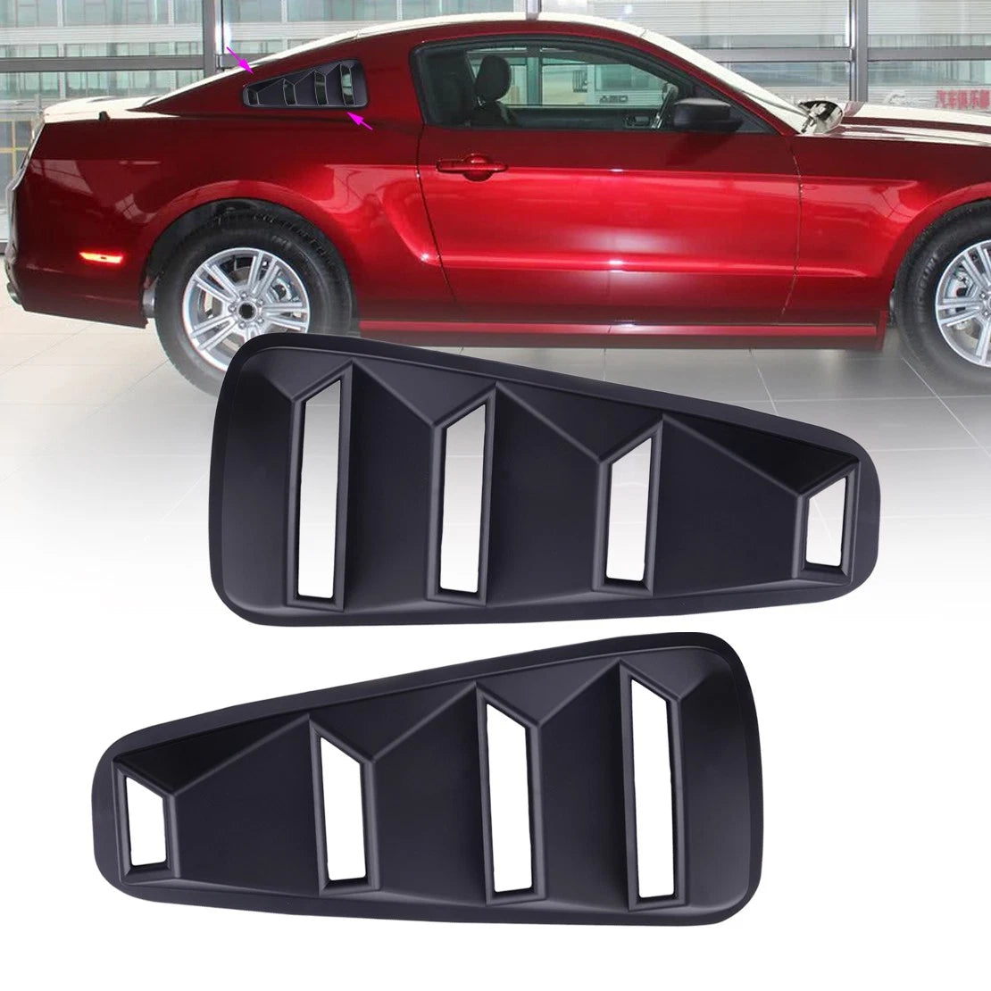 Quarter Side Window Louver Scoop Cover for 2005-2014 Ford Mustang