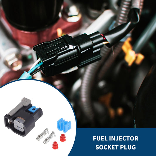 2 x Pins Fuel Injector Socket Plug Black, Blue for Buick Excelle