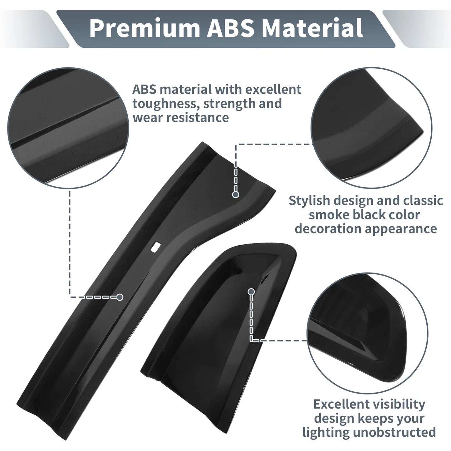 Tail Light Cover for Dodge Charger 2015-2024 - Smoked Black ABS Guard